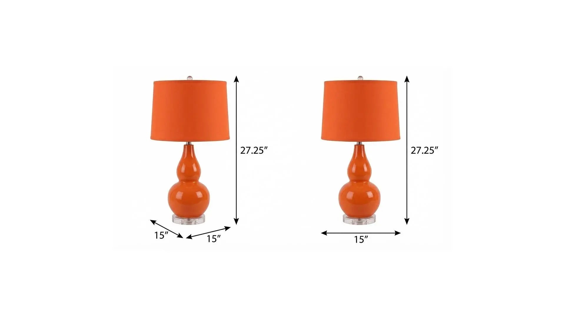 Set of Two 27" Clear Novelty Table Lamps With Globe Shades Homeroots Lighting