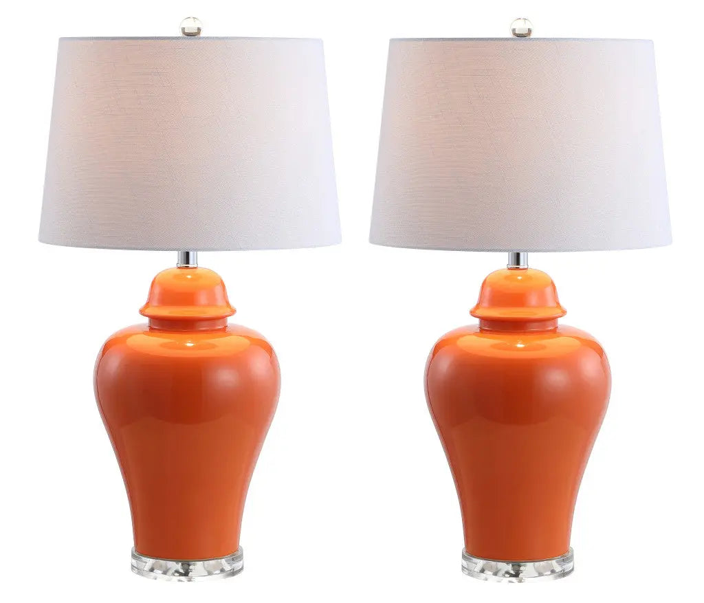 Set of Two 27" Clear Novelty Table Lamps With Globe Shades Homeroots Lighting