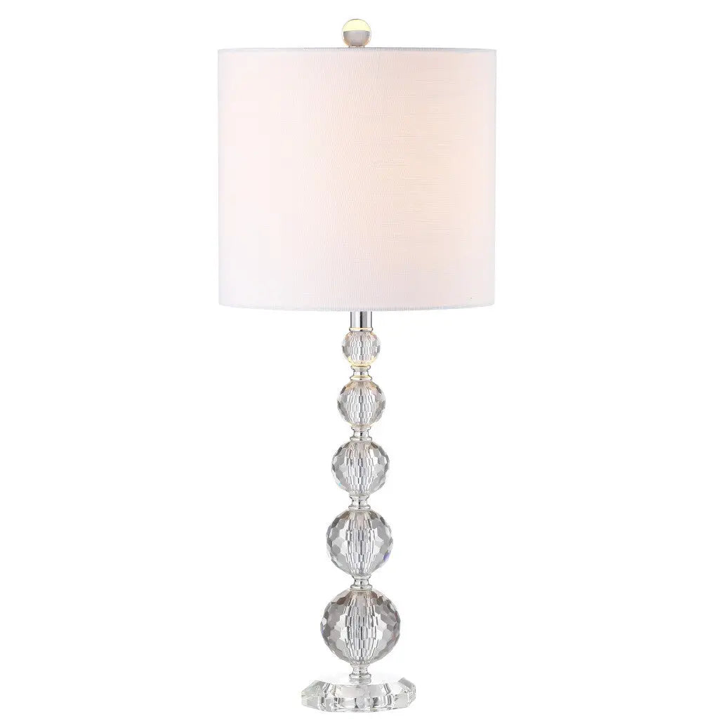 Set of Two 27" Clear Table Lamps With Drum Shades Homeroots Lighting