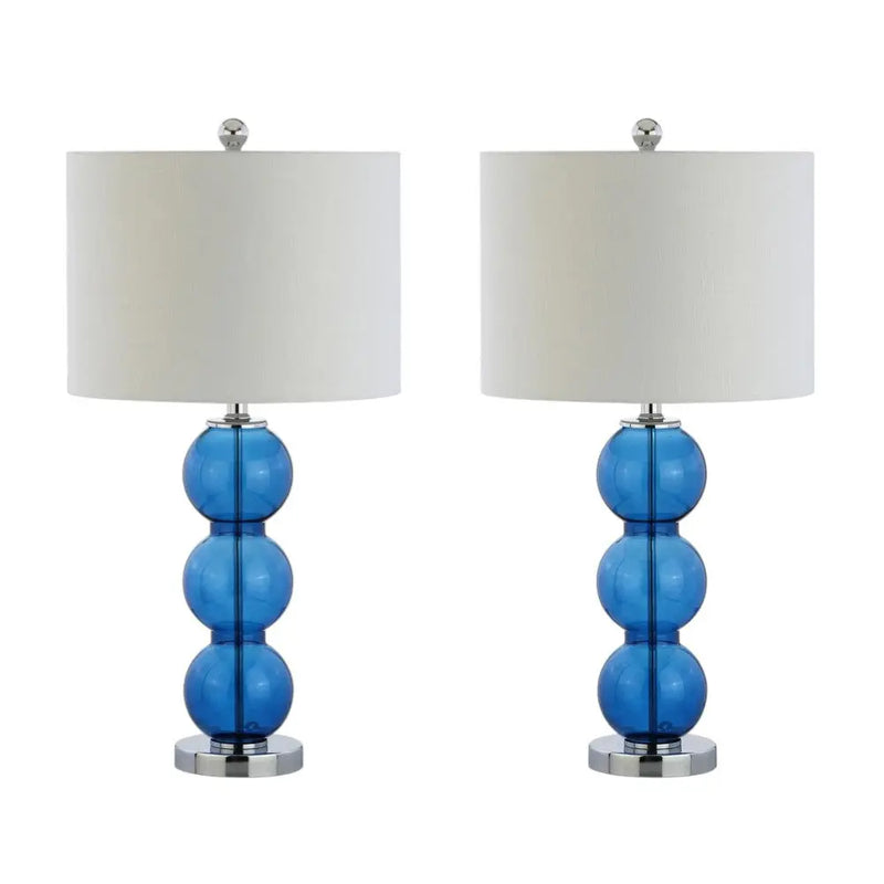 Set of Two 27" Silver Novelty Table Lamps With Drum Shades Homeroots Lighting