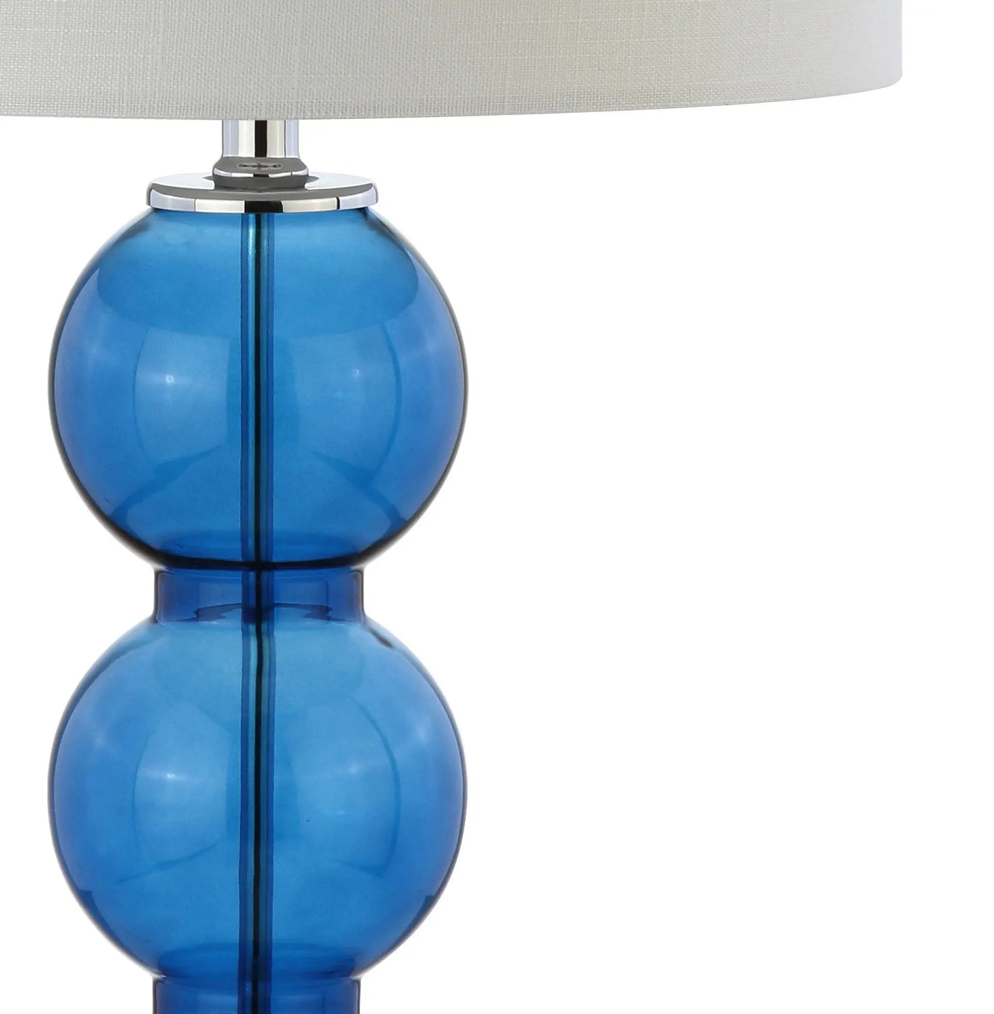 Set of Two 27" Silver Novelty Table Lamps With Drum Shades Homeroots Lighting