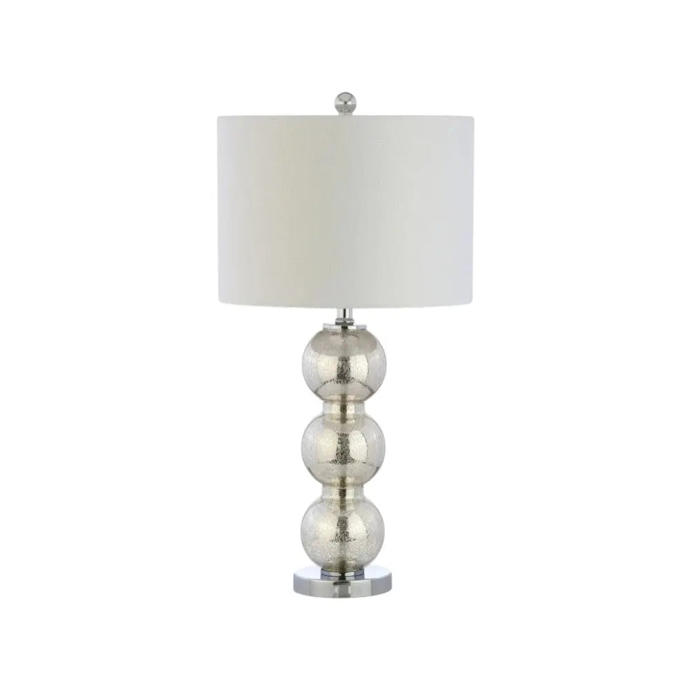 Set of Two 27" Silver Novelty Table Lamps With Drum Shades Homeroots Lighting