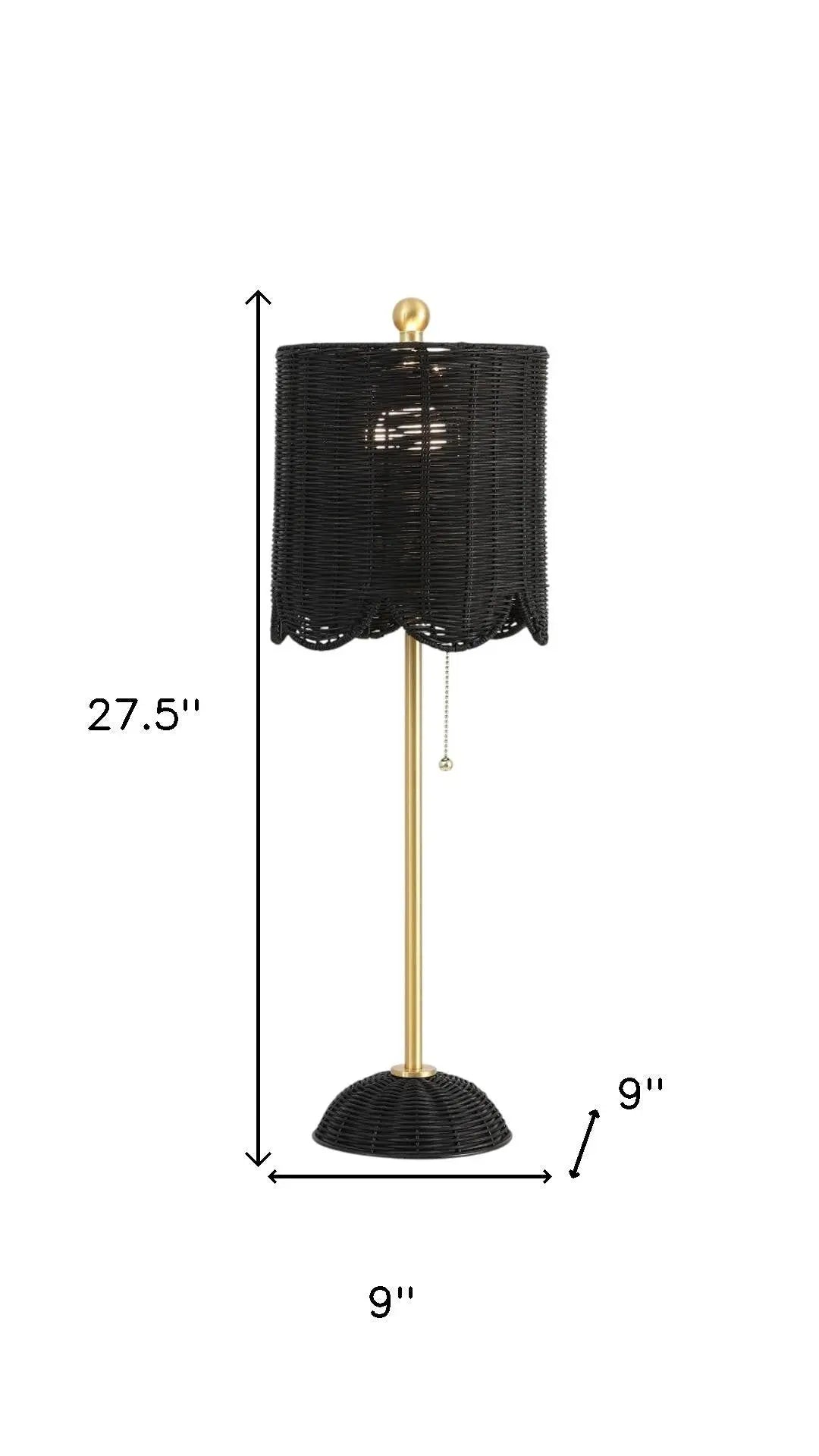 Set of Two 28" Black Table Lamps With Drum Shades Homeroots Lighting