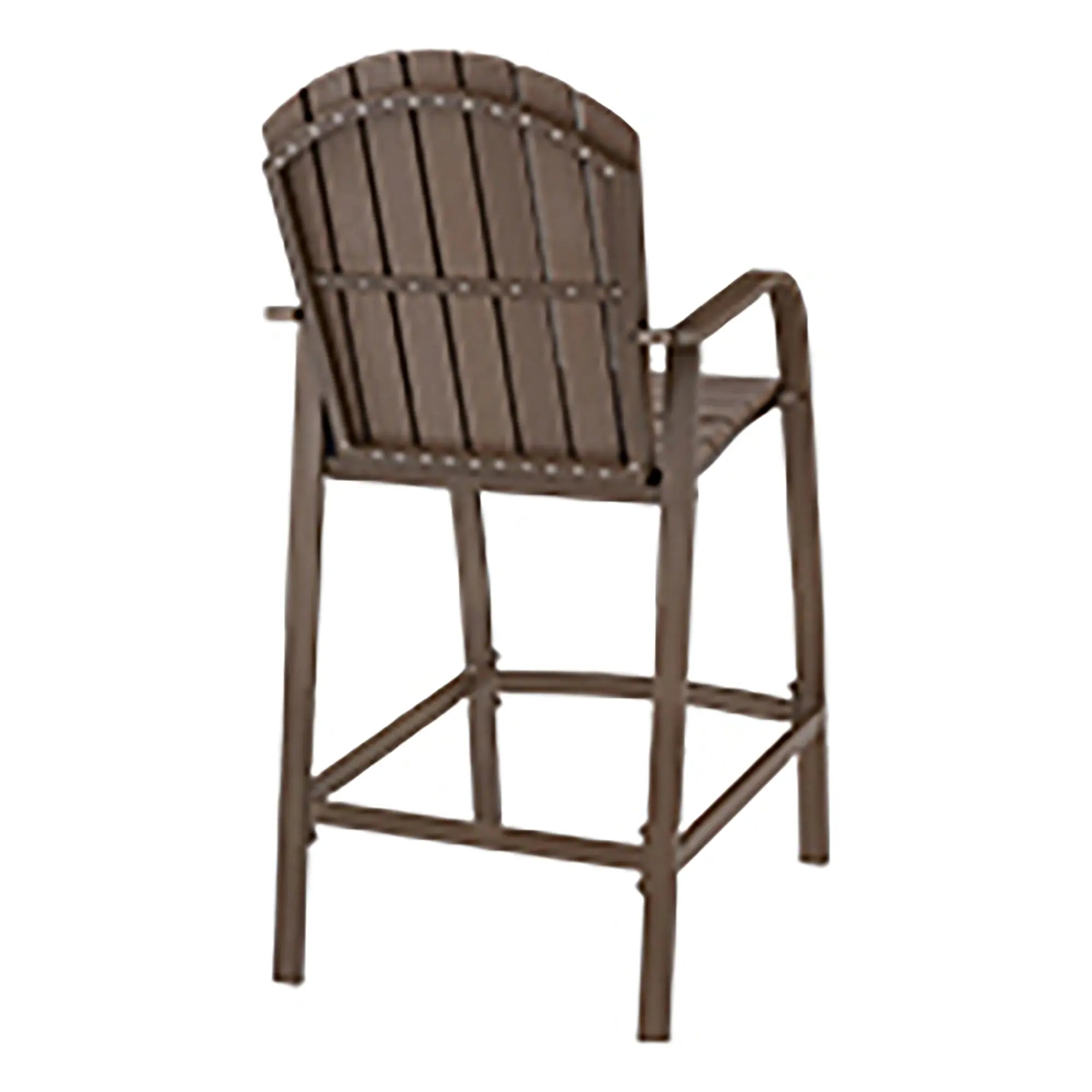 Set of Two 28" Brown Aluminum Outdoor Bar Height Chairs with Footrest Homeroots Outdoor