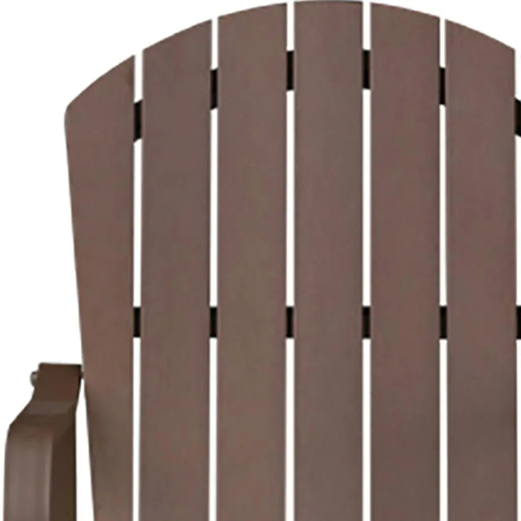 Set of Two 28" Brown Aluminum Outdoor Bar Height Chairs with Footrest Homeroots Outdoor