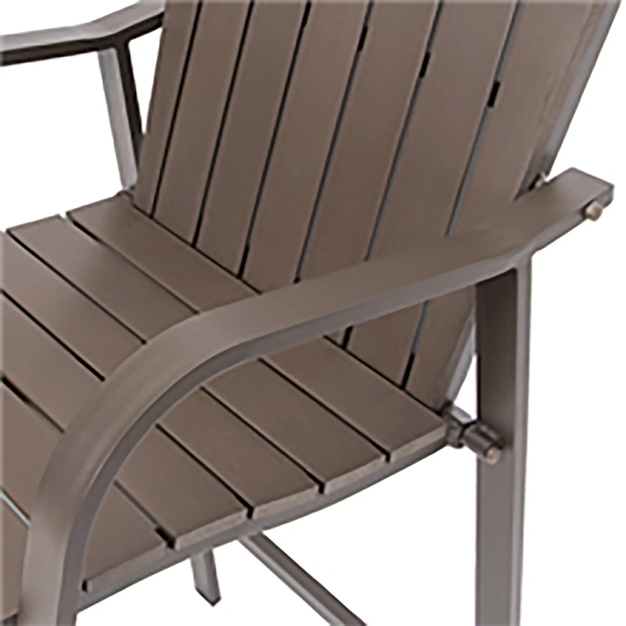 Set of Two 28" Brown Aluminum Outdoor Bar Height Chairs with Footrest Homeroots Outdoor