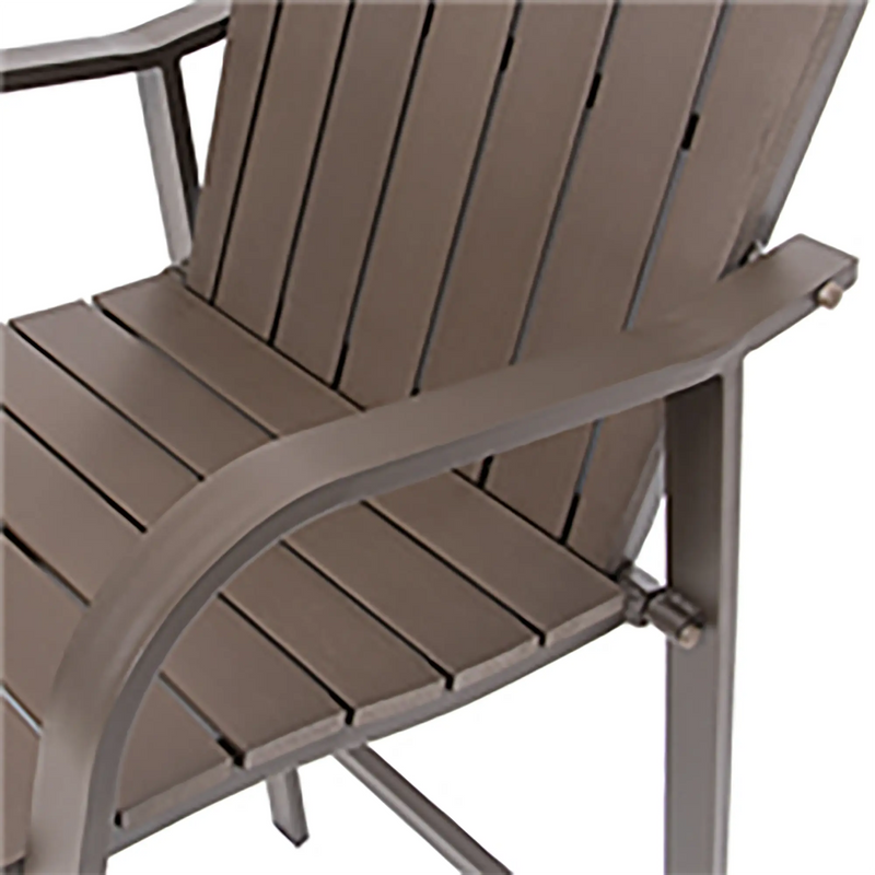 Set of Two 28" Brown Aluminum Outdoor Bar Height Chairs with Footrest Homeroots Outdoor