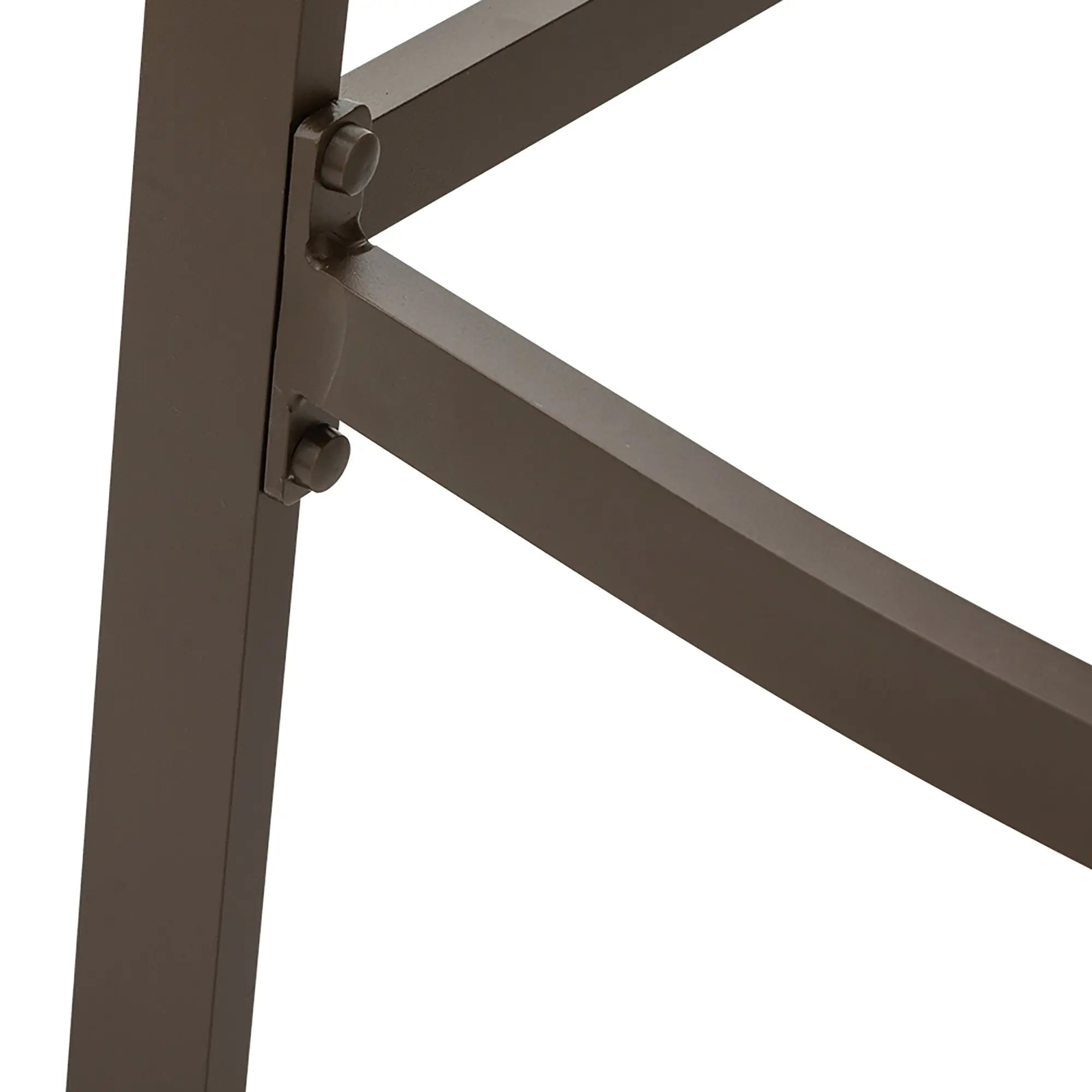 Set of Two 28" Brown Aluminum Outdoor Bar Height Chairs with Footrest Homeroots Outdoor