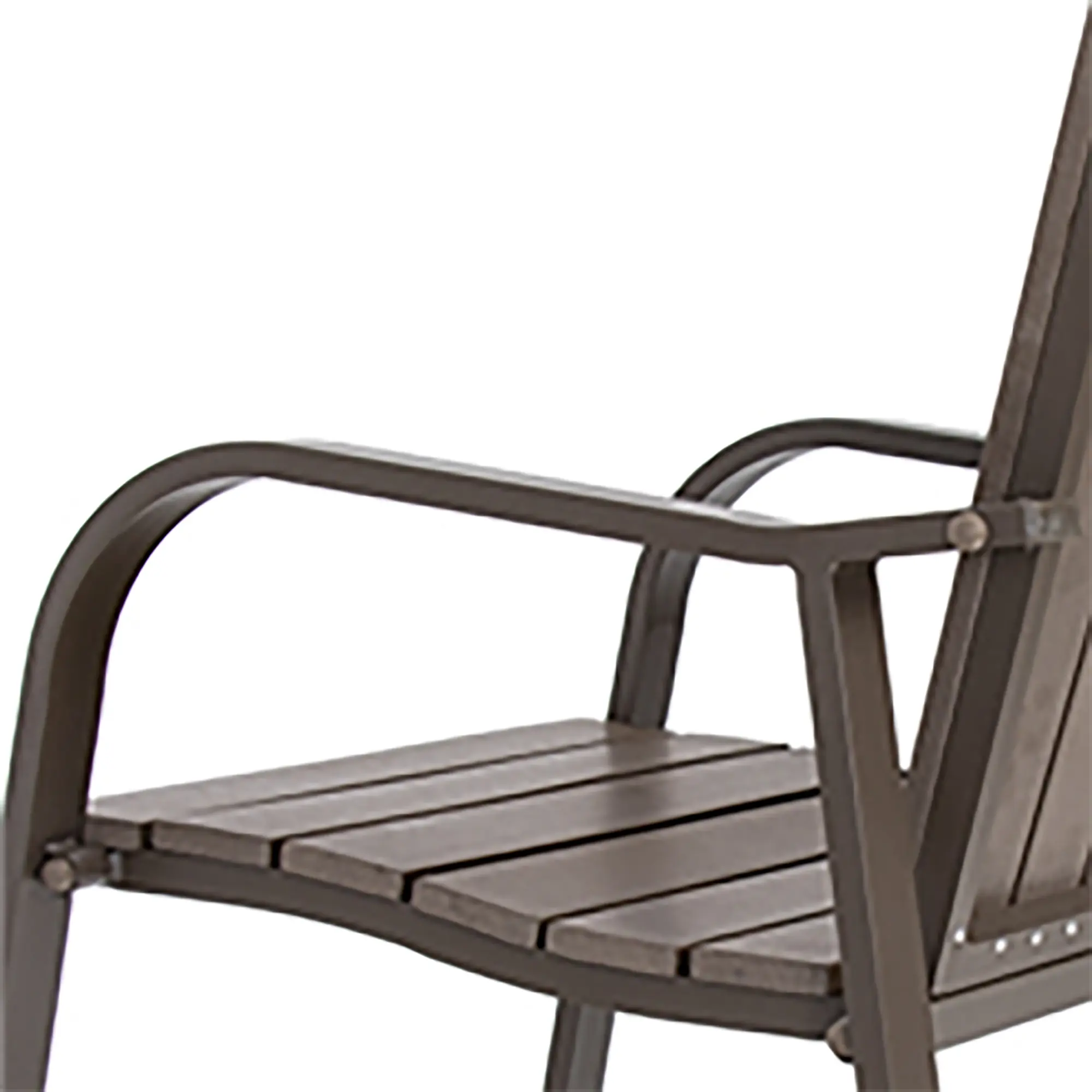 Set of Two 28" Brown Aluminum Outdoor Bar Height Chairs with Footrest Homeroots Outdoor