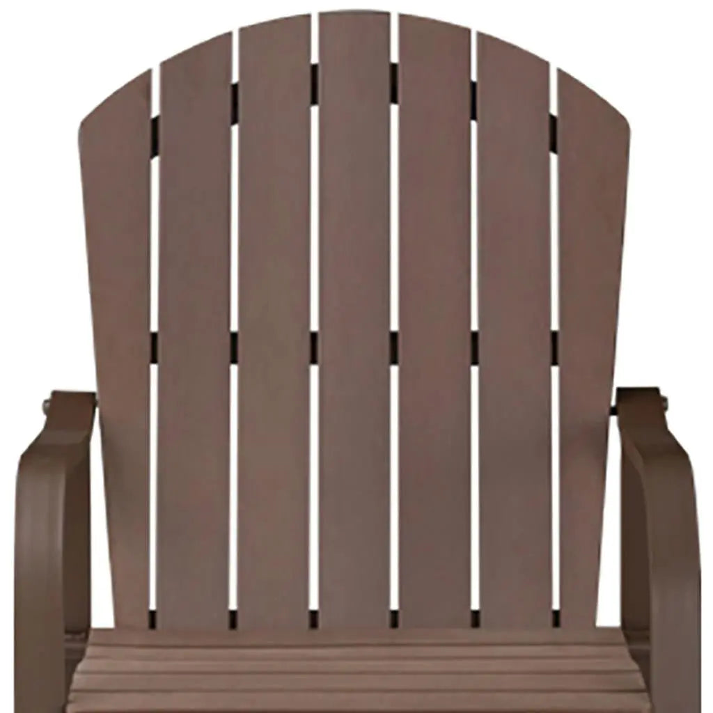 Set of Two 28" Brown Aluminum Outdoor Bar Height Chairs with Footrest Homeroots Outdoor