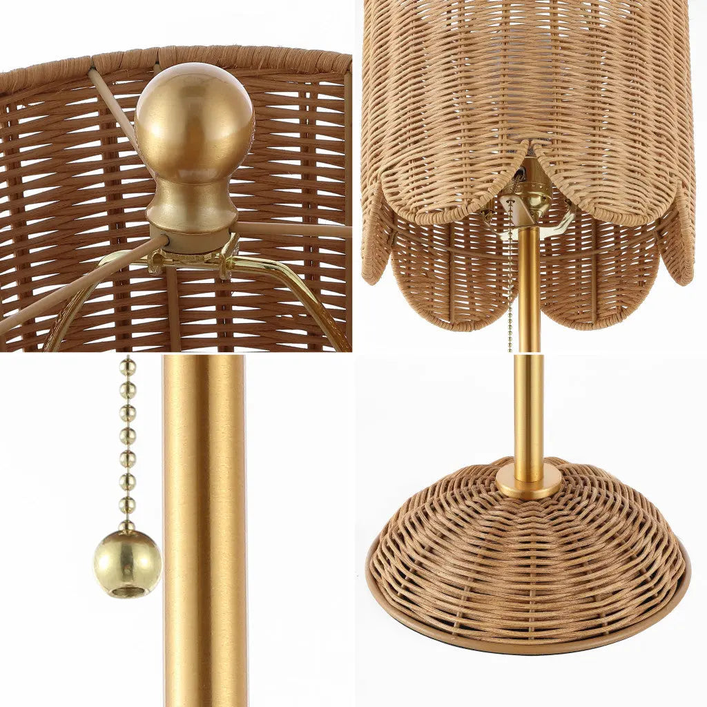 Set of Two 28" Brown Table Lamps With Drum Shades Homeroots Lighting