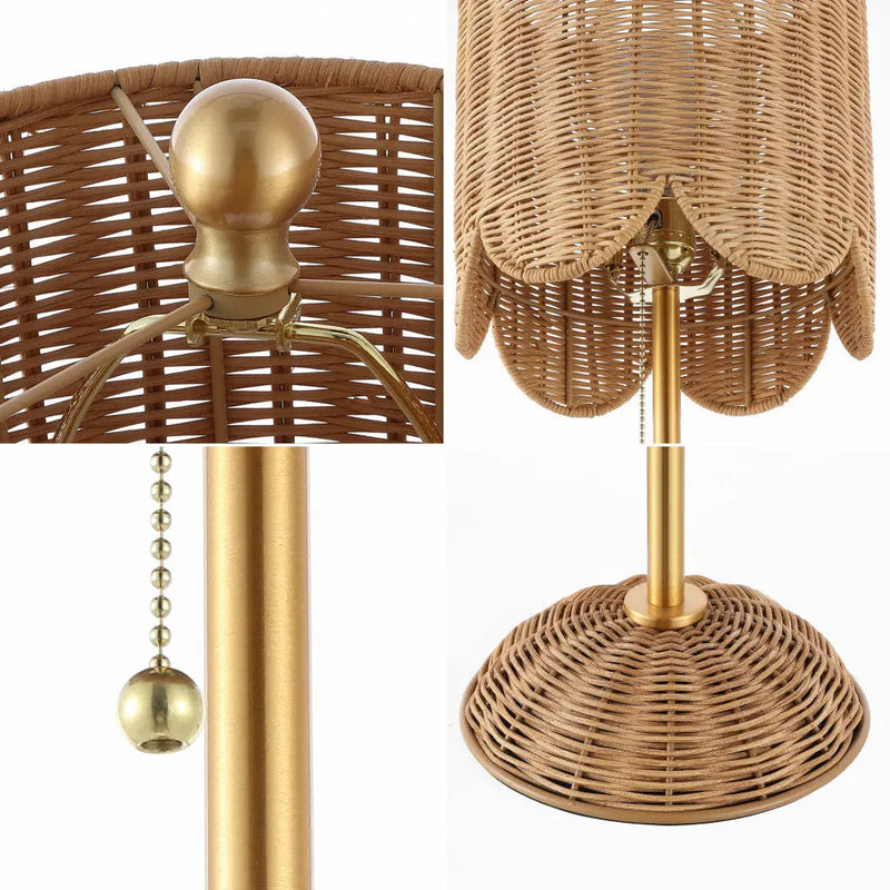 Set of Two 28" Brown Table Lamps With Drum Shades Homeroots Lighting