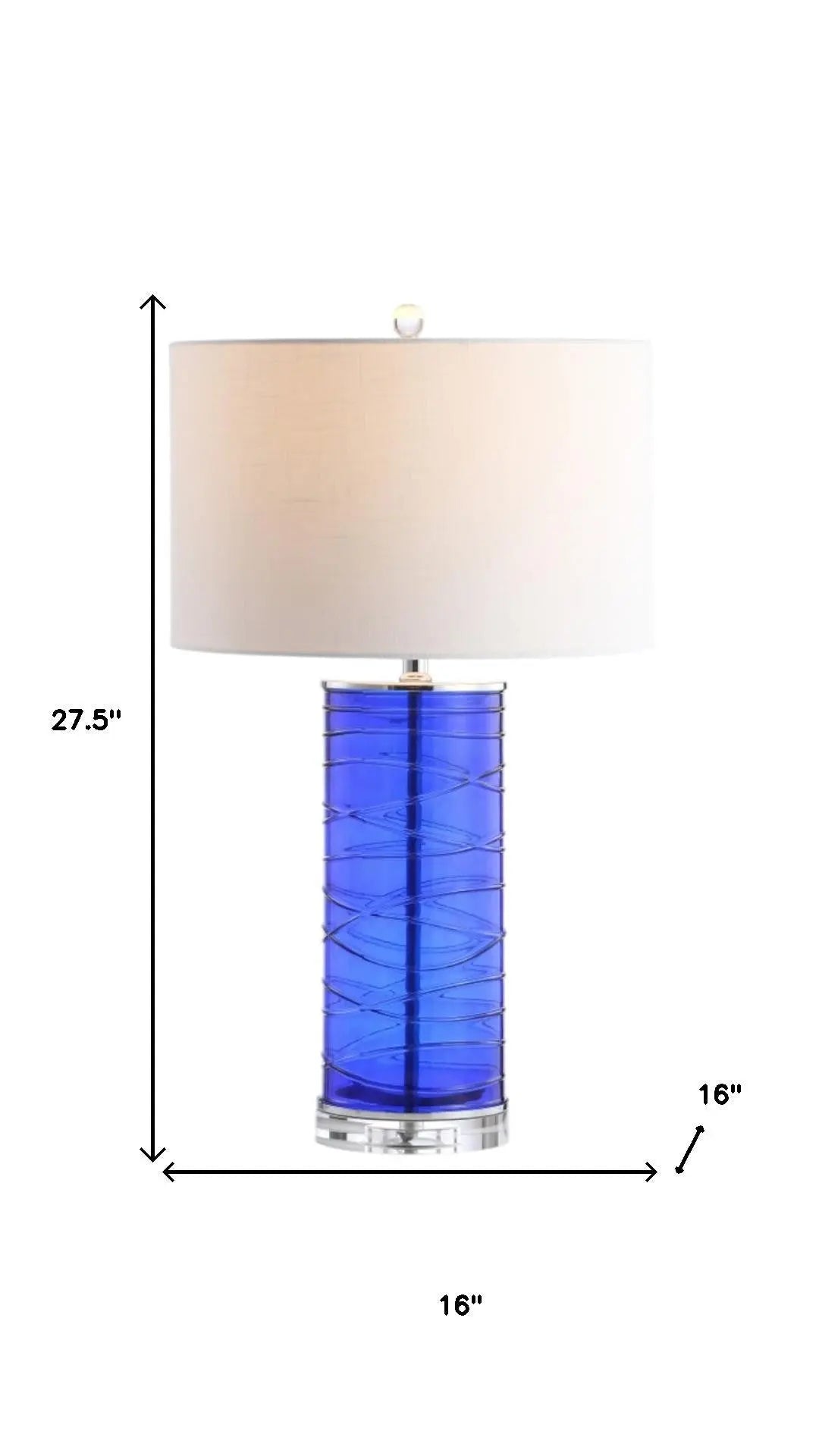 Set of Two 28" Clear Novelty Table Lamps With Globe Shades Homeroots Lighting
