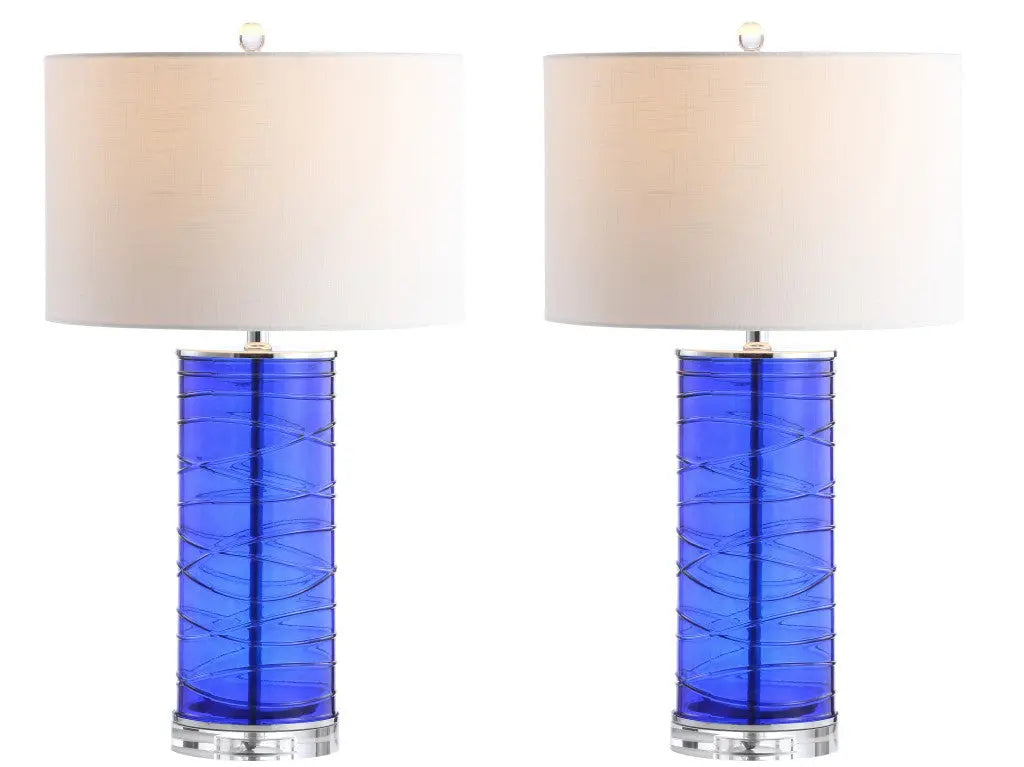 Set of Two 28" Clear Novelty Table Lamps With Globe Shades Homeroots Lighting