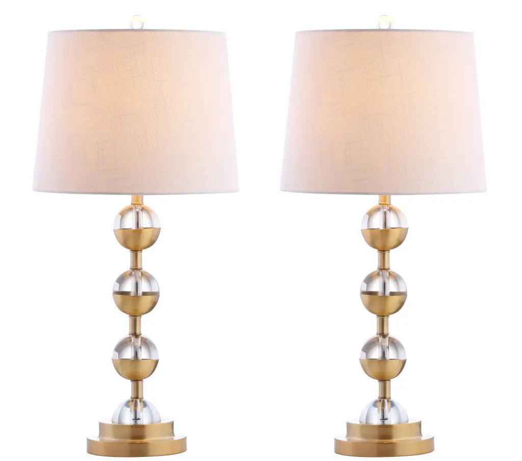 Set of Two 28" Gold Round Bedside Lamps With Drum Shades Homeroots Lighting