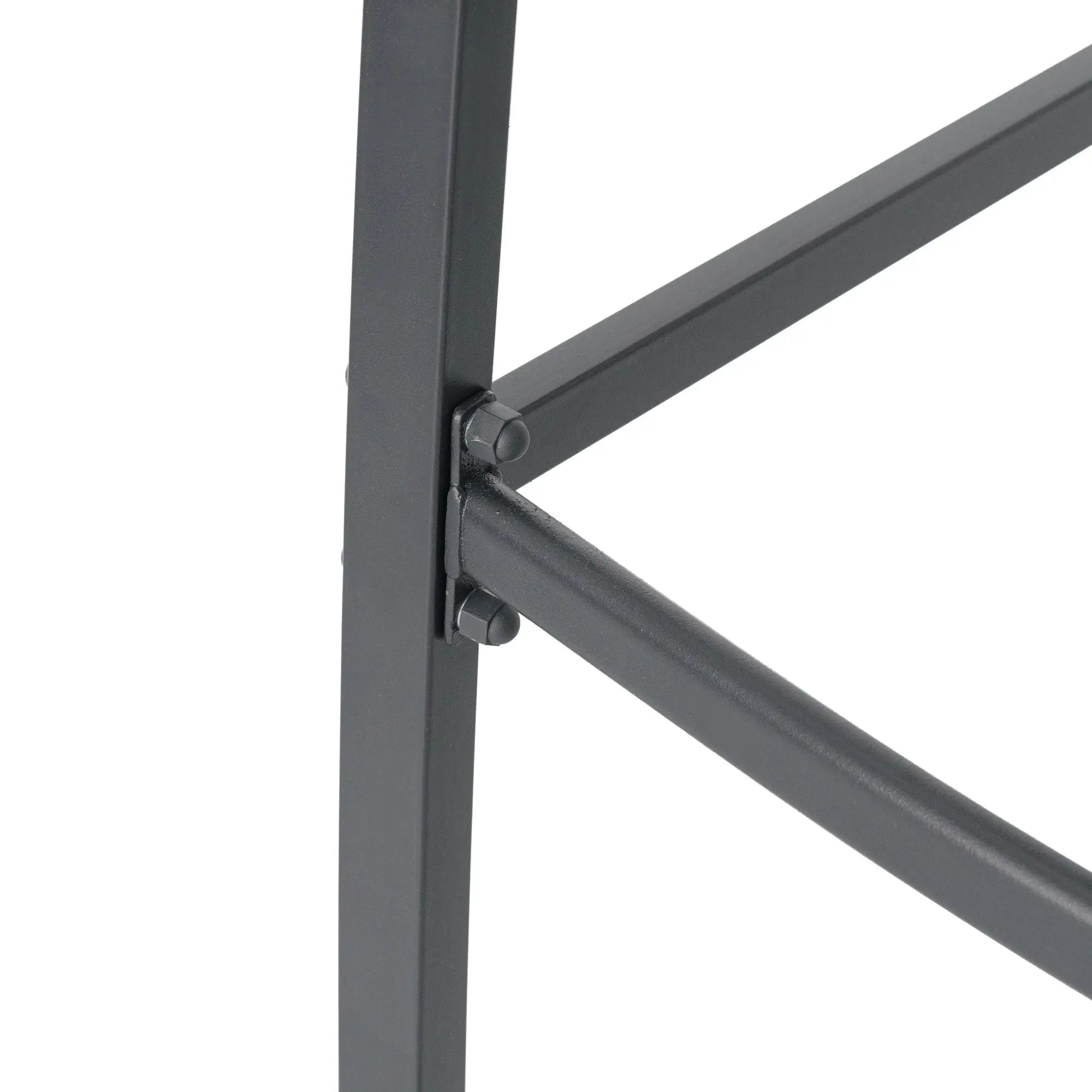Set of Two 28" Gray Steel Outdoor Bar Height Chairs with Footrest Homeroots Outdoor
