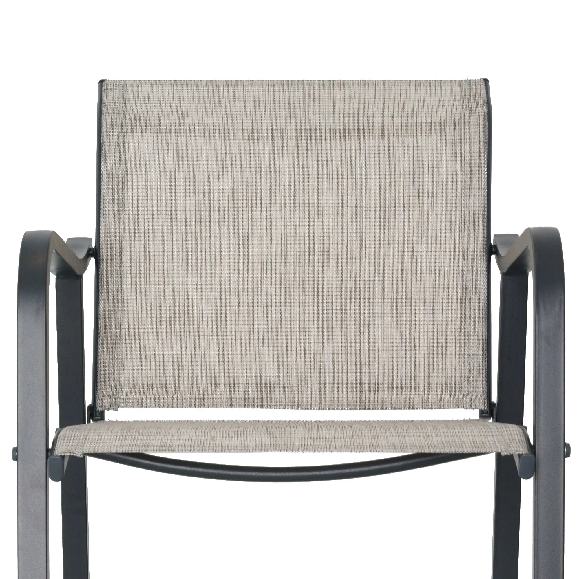 Set of Two 28" Gray Steel Outdoor Bar Height Chairs with Footrest Homeroots Outdoor