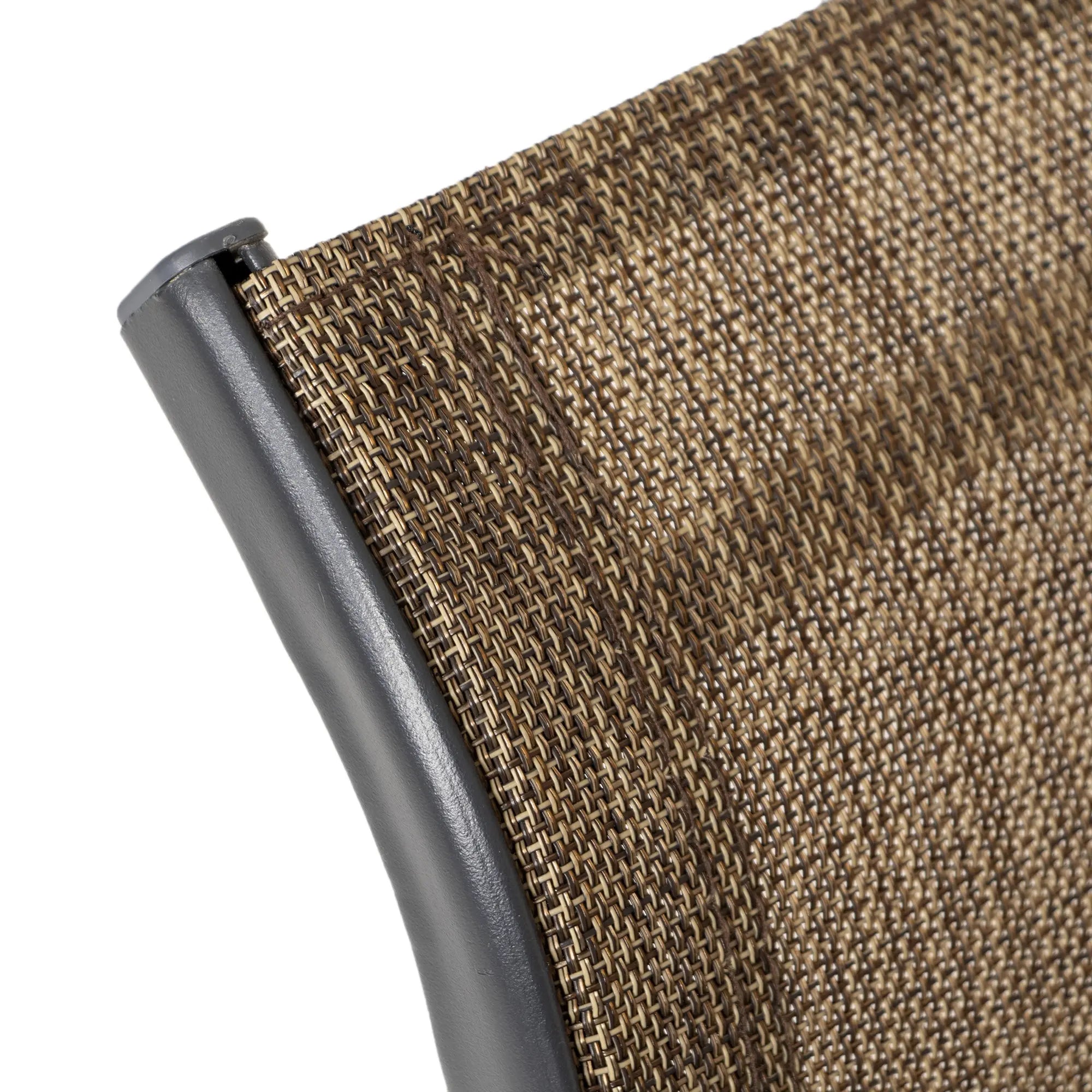 Set of Two 28" Gray and Brown Steel Outdoor Bar Height Chairs with Footrest Homeroots Outdoor