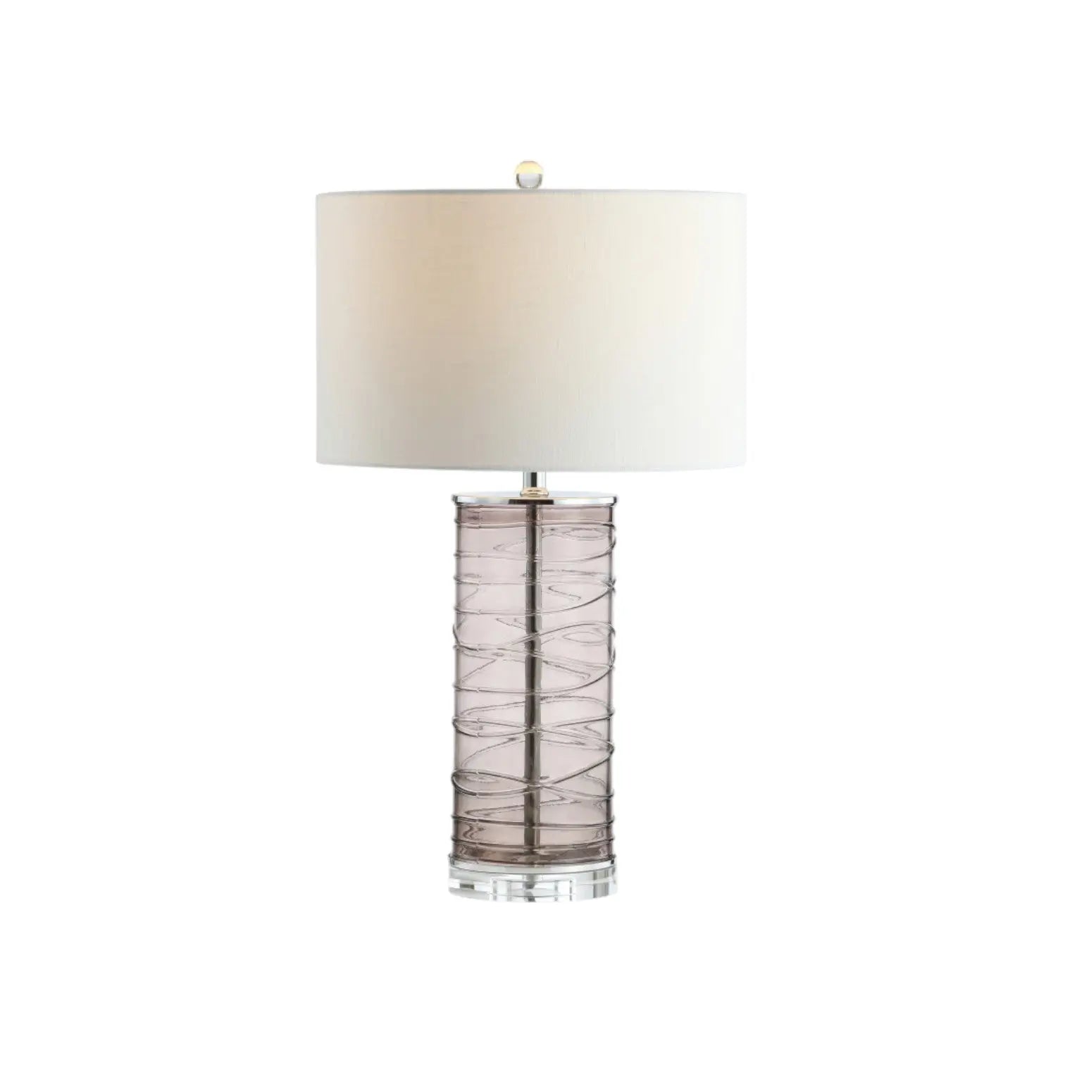 Set of Two 28" Mauve Table Lamps With Drum Shades Homeroots Lighting