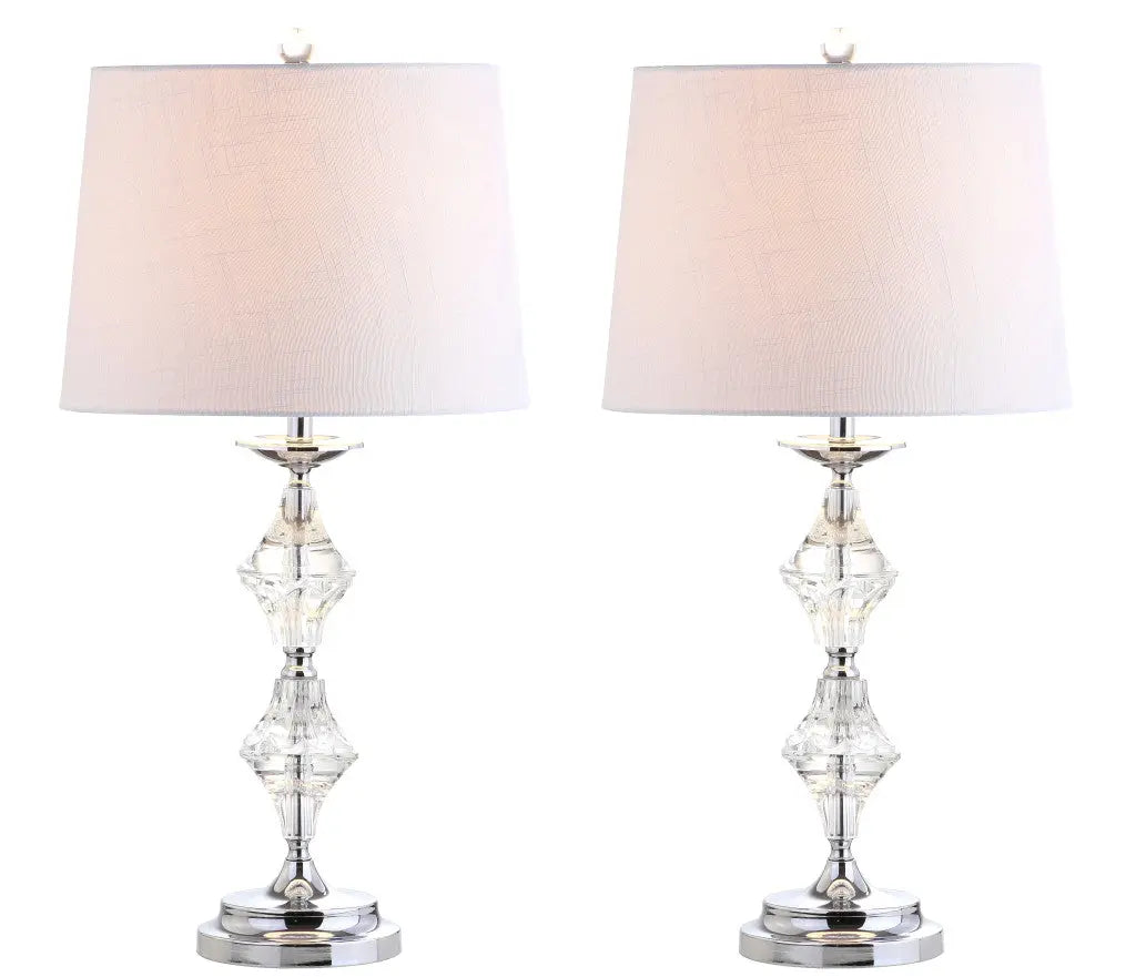 Set of Two 28" Silver Novelty Bedside Lamps With Drum Shades Homeroots Lighting