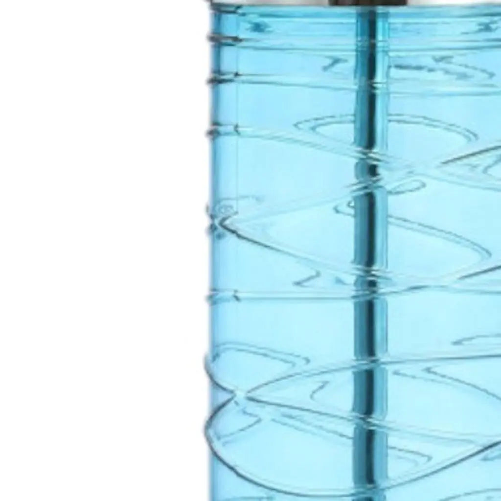 Set of Two 28" Turquoise And Clear Novelty Table Lamps With Drum Shades Homeroots Lighting