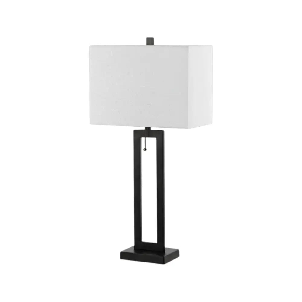 Set of Two 29" Black Table Lamps With Shades Homeroots Lighting