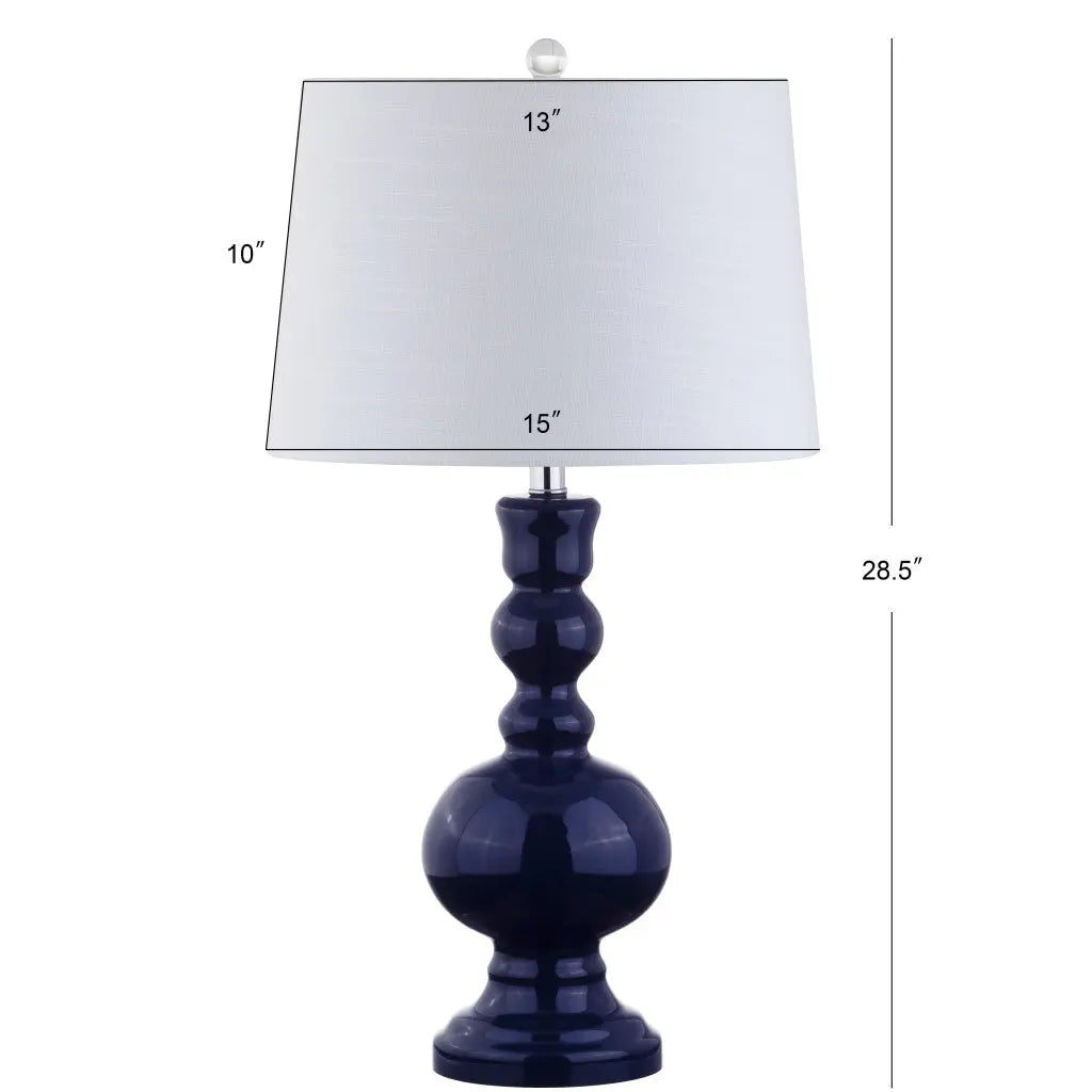 Set of Two 29" Blue Novelty Table Lamps With Drum Shades Homeroots Lighting