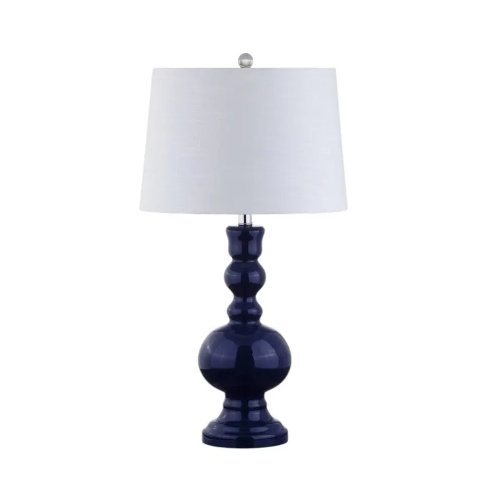 Set of Two 29" Blue Novelty Table Lamps With Drum Shades Homeroots Lighting