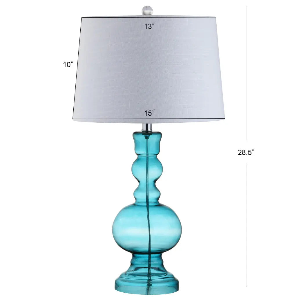 Set of Two 29" Blue Urn Table Lamps With Drum Shades Homeroots Lighting