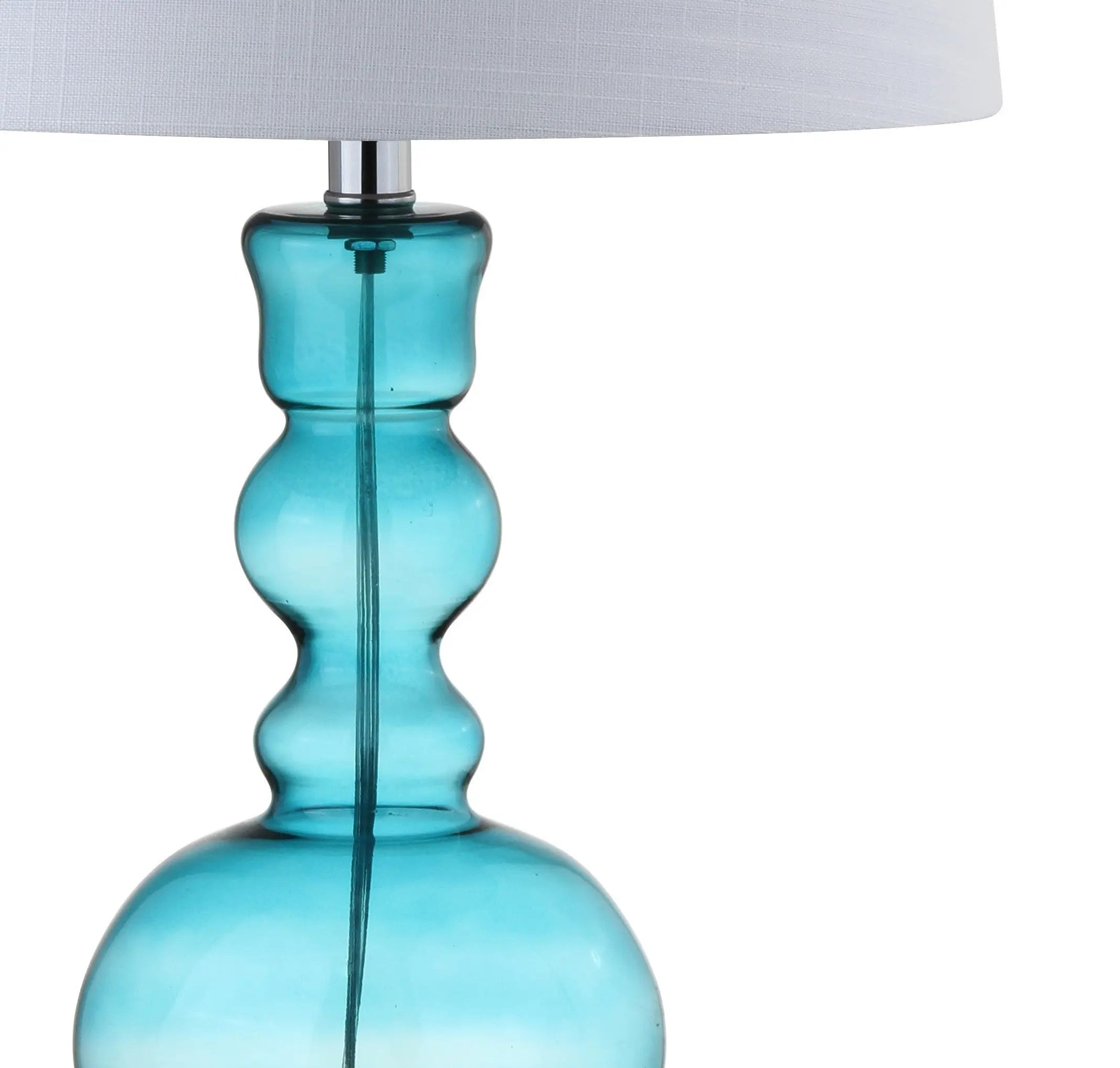 Set of Two 29" Blue Urn Table Lamps With Drum Shades Homeroots Lighting