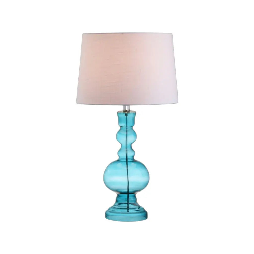 Set of Two 29" Blue Urn Table Lamps With Drum Shades Homeroots Lighting