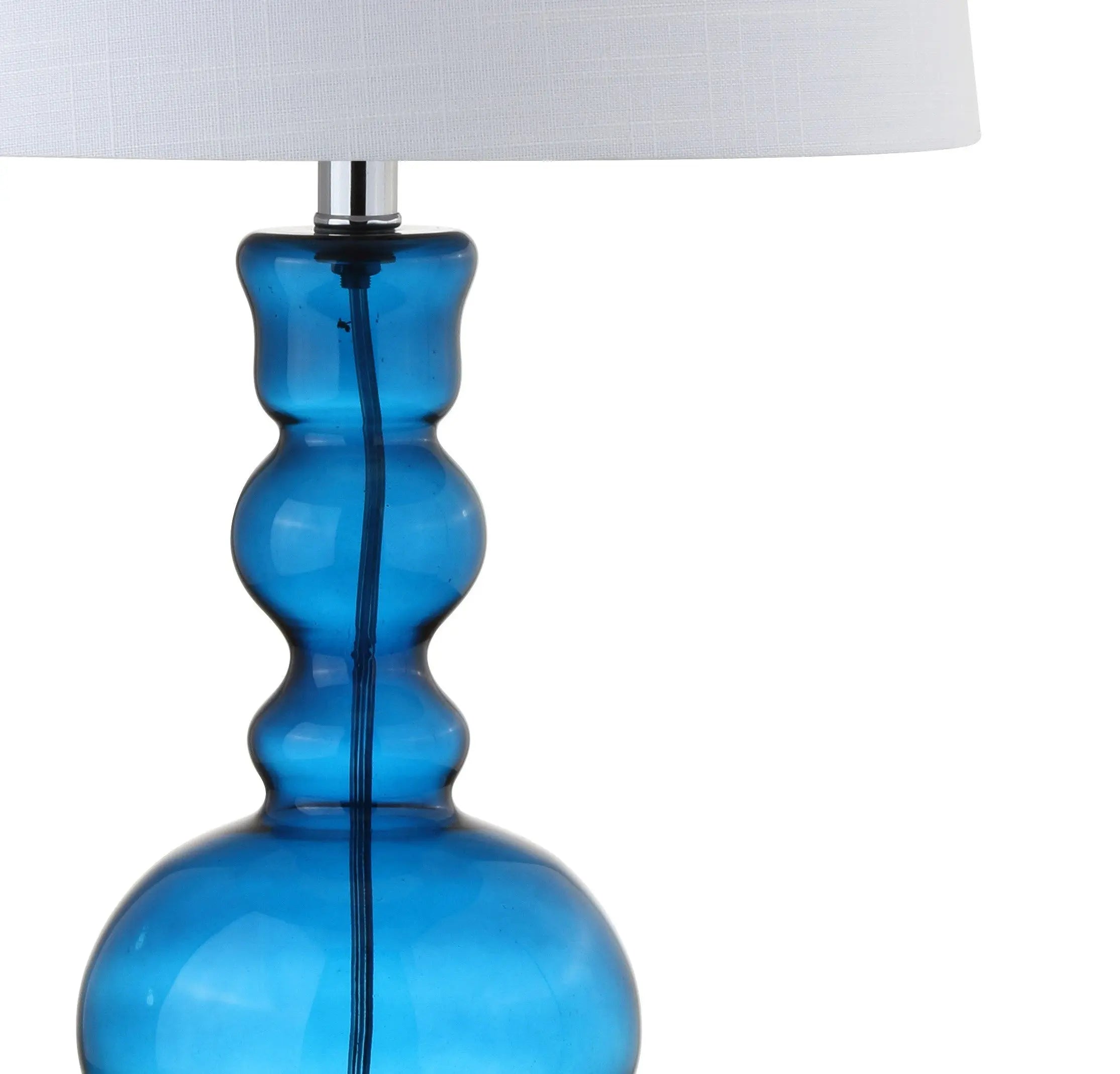 Set of Two 29" Blue Urn Table Lamps With Drum Shades Homeroots Lighting