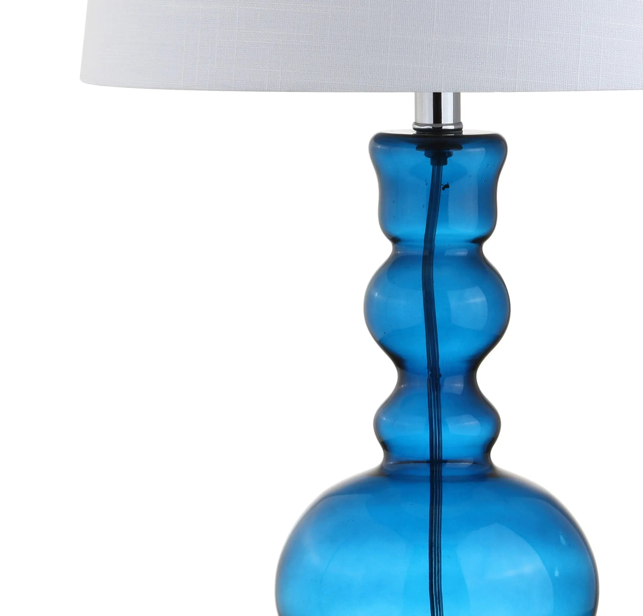 Set of Two 29" Blue Urn Table Lamps With Drum Shades Homeroots Lighting