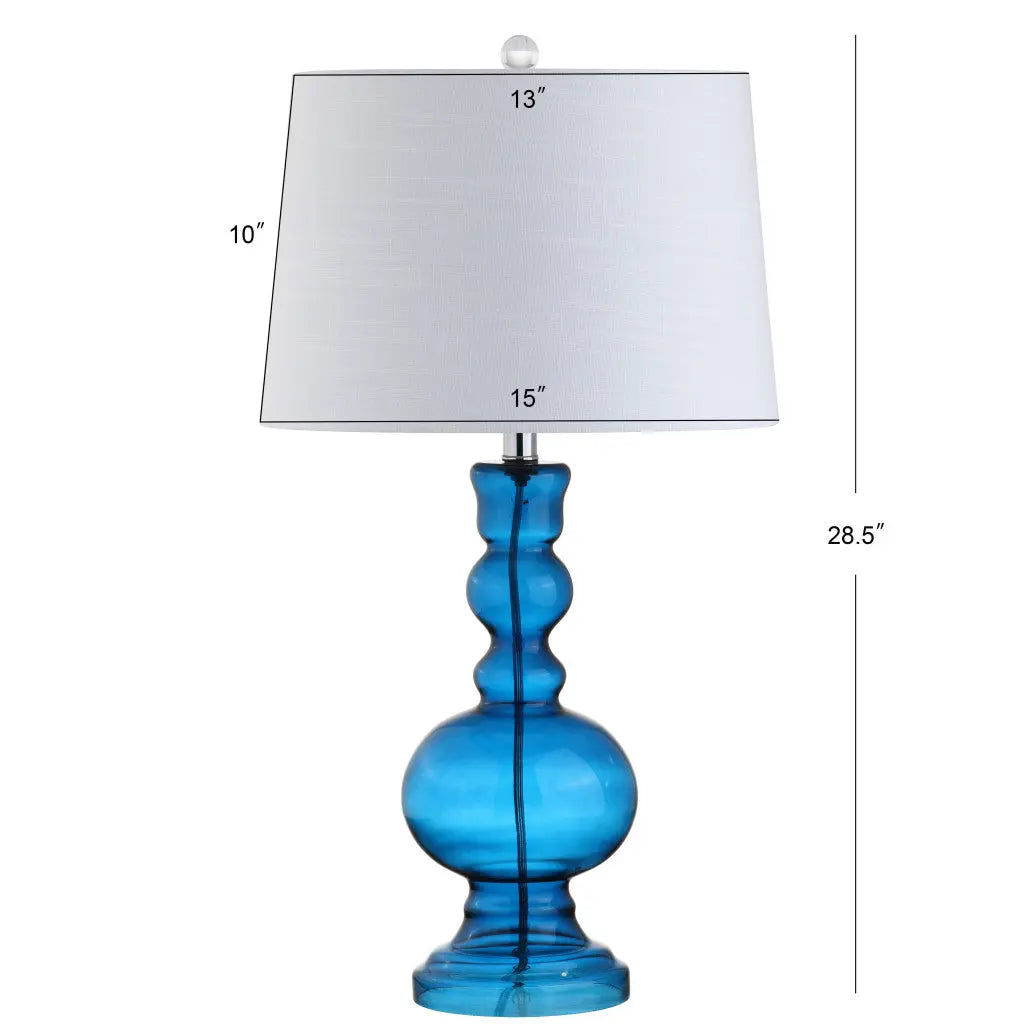 Set of Two 29" Blue Urn Table Lamps With Drum Shades Homeroots Lighting