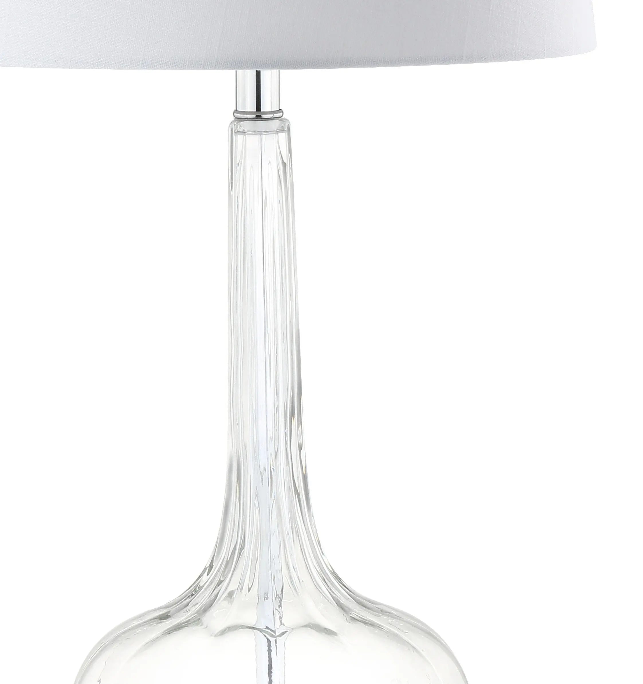Set of Two 29" Clear Novelty Table Lamps With Drum Shades Homeroots Lighting
