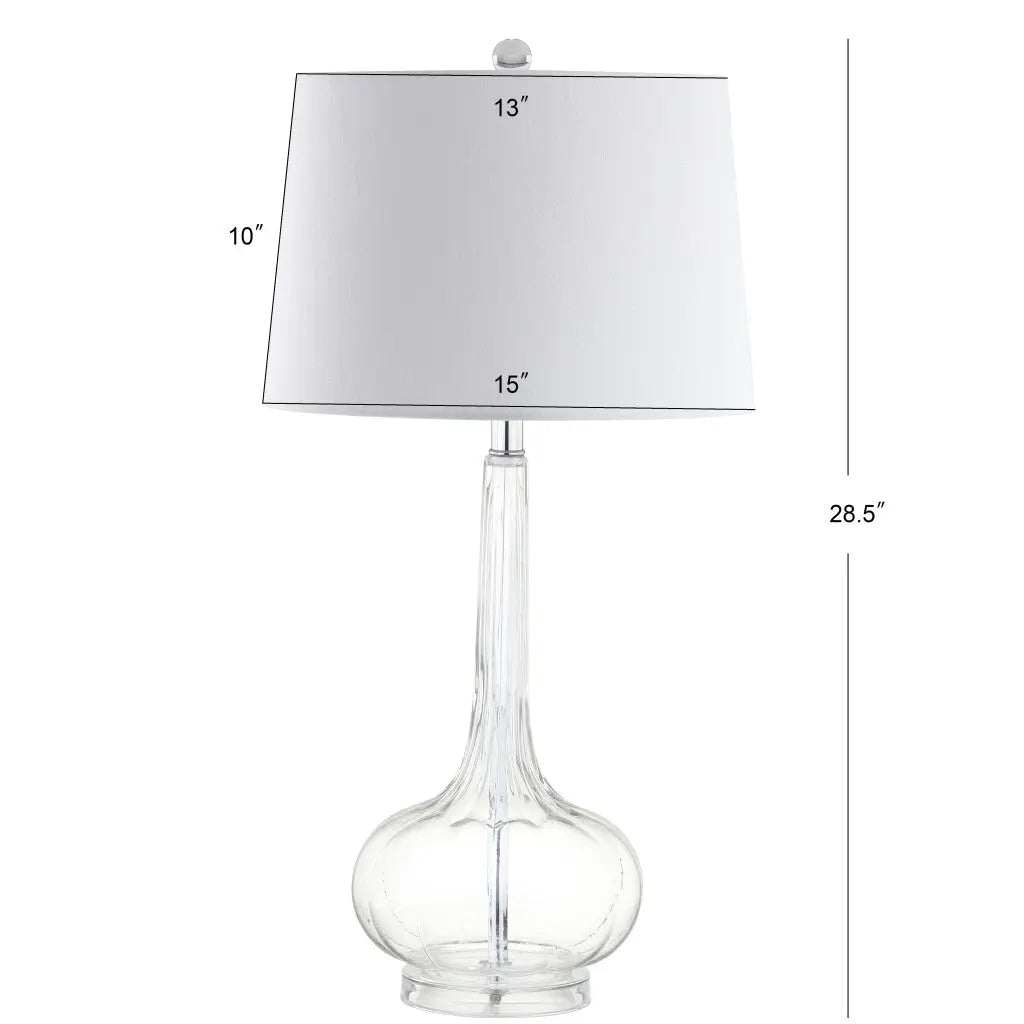 Set of Two 29" Clear Novelty Table Lamps With Drum Shades Homeroots Lighting