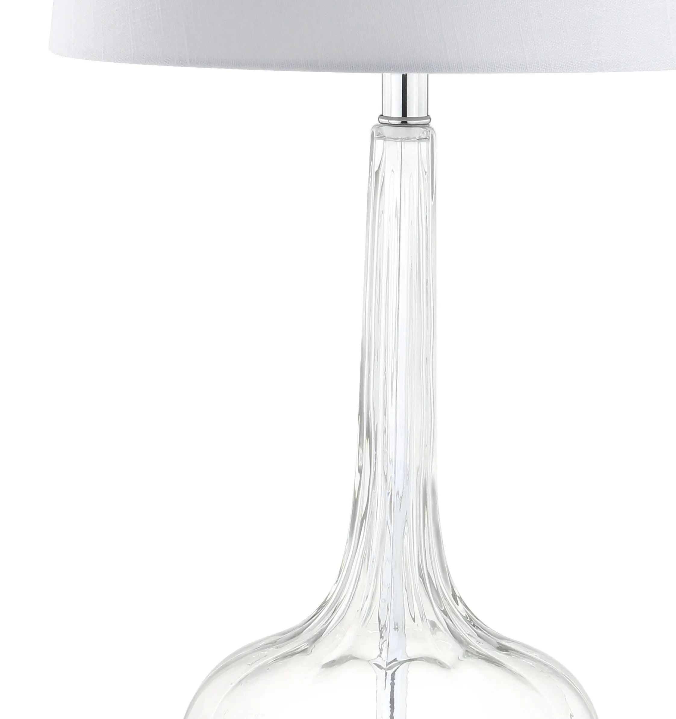 Set of Two 29" Clear Novelty Table Lamps With Drum Shades Homeroots Lighting