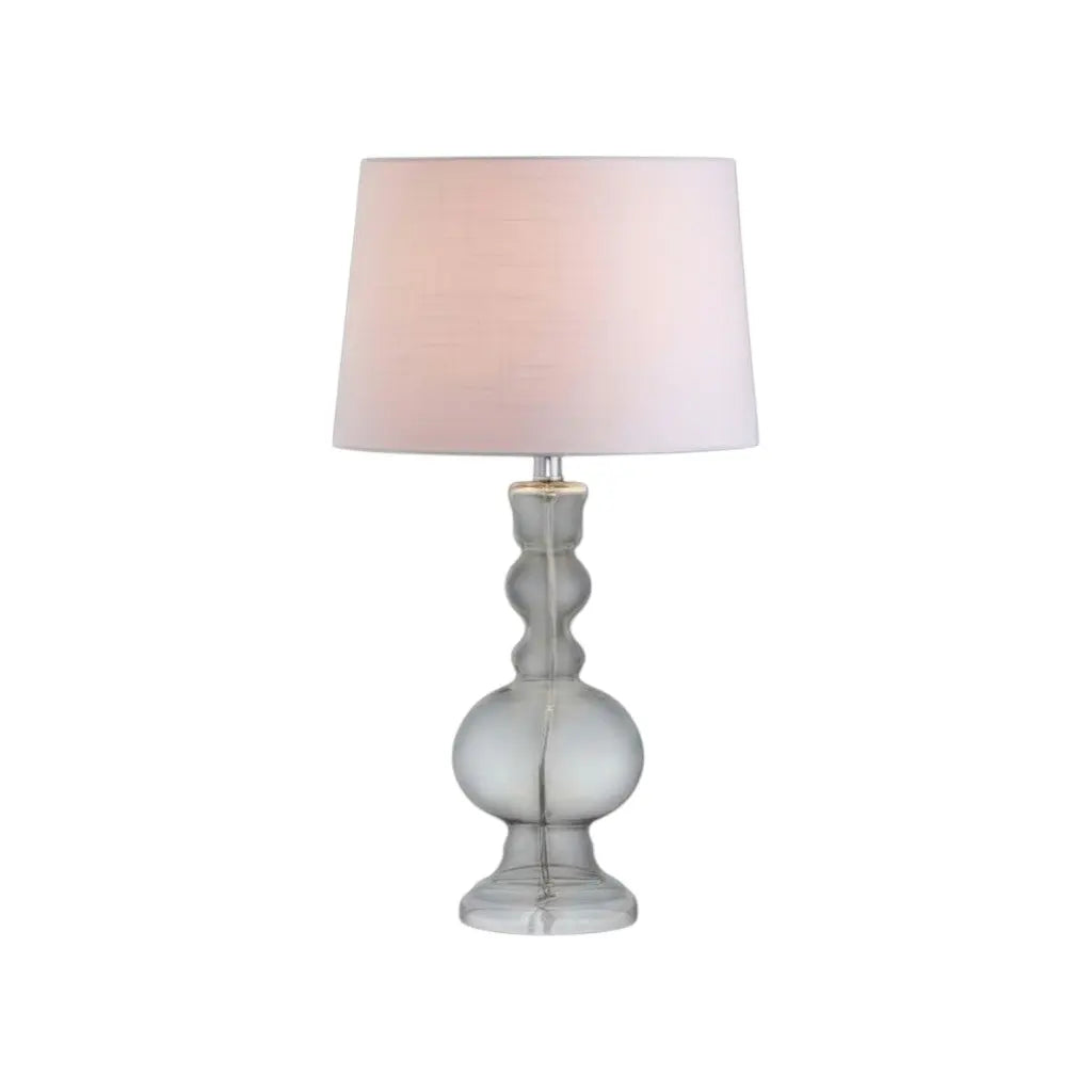 Set of Two 29" Clear Novelty Table Lamps With Drum Shades Homeroots Lighting