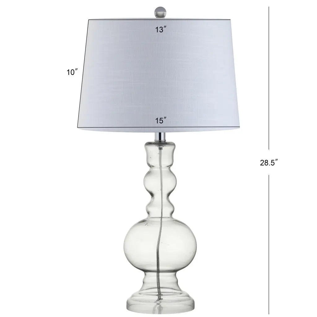 Set of Two 29" Clear Novelty Table Lamps With Drum Shades Homeroots Lighting