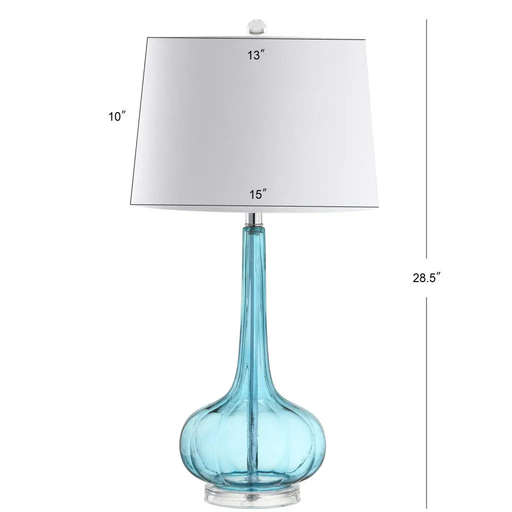 Set of Two 29" Clear Novelty Table Lamps With Drum Shades Homeroots Lighting