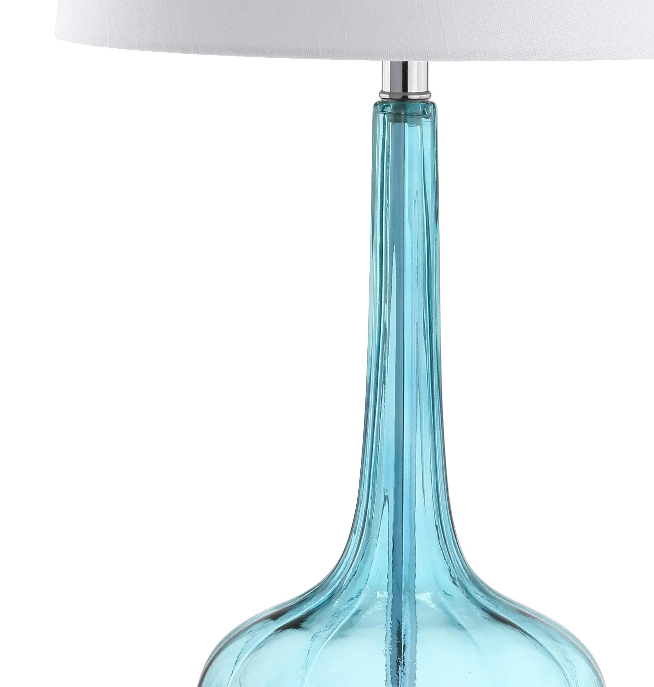 Set of Two 29" Clear Novelty Table Lamps With Drum Shades Homeroots Lighting