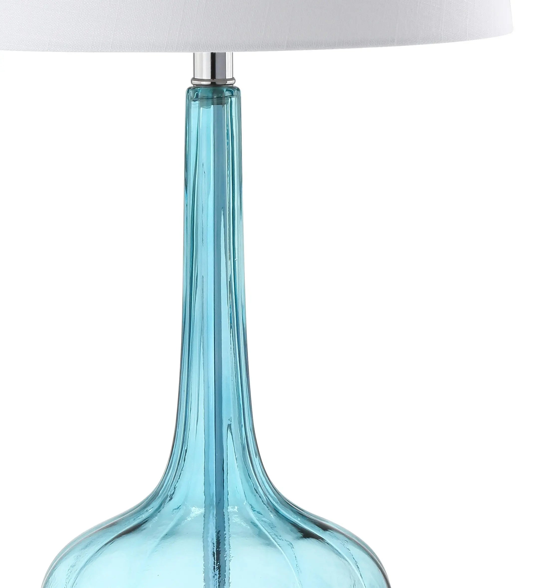 Set of Two 29" Clear Novelty Table Lamps With Drum Shades Homeroots Lighting