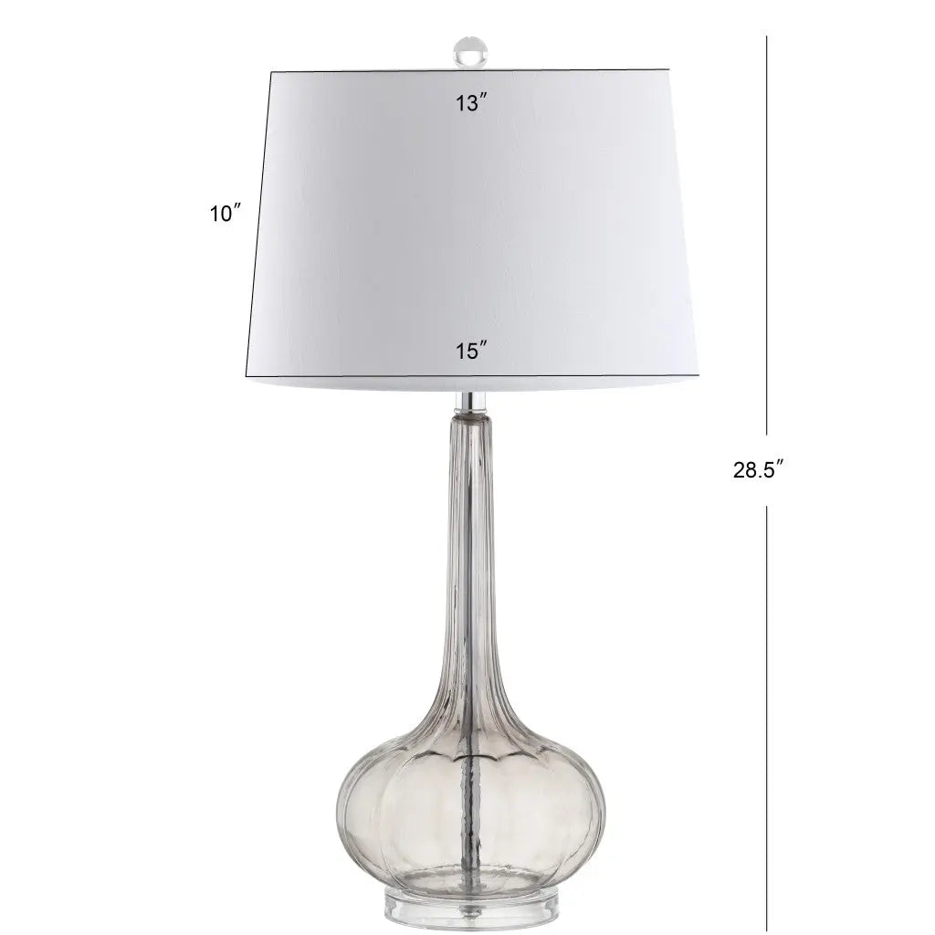 Set of Two 29" Clear Novelty Table Lamps With Drum Shades Homeroots Lighting