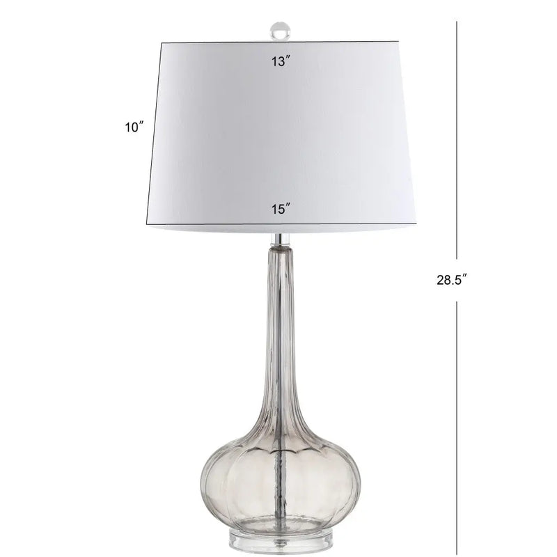Set of Two 29" Clear Novelty Table Lamps With Drum Shades Homeroots Lighting