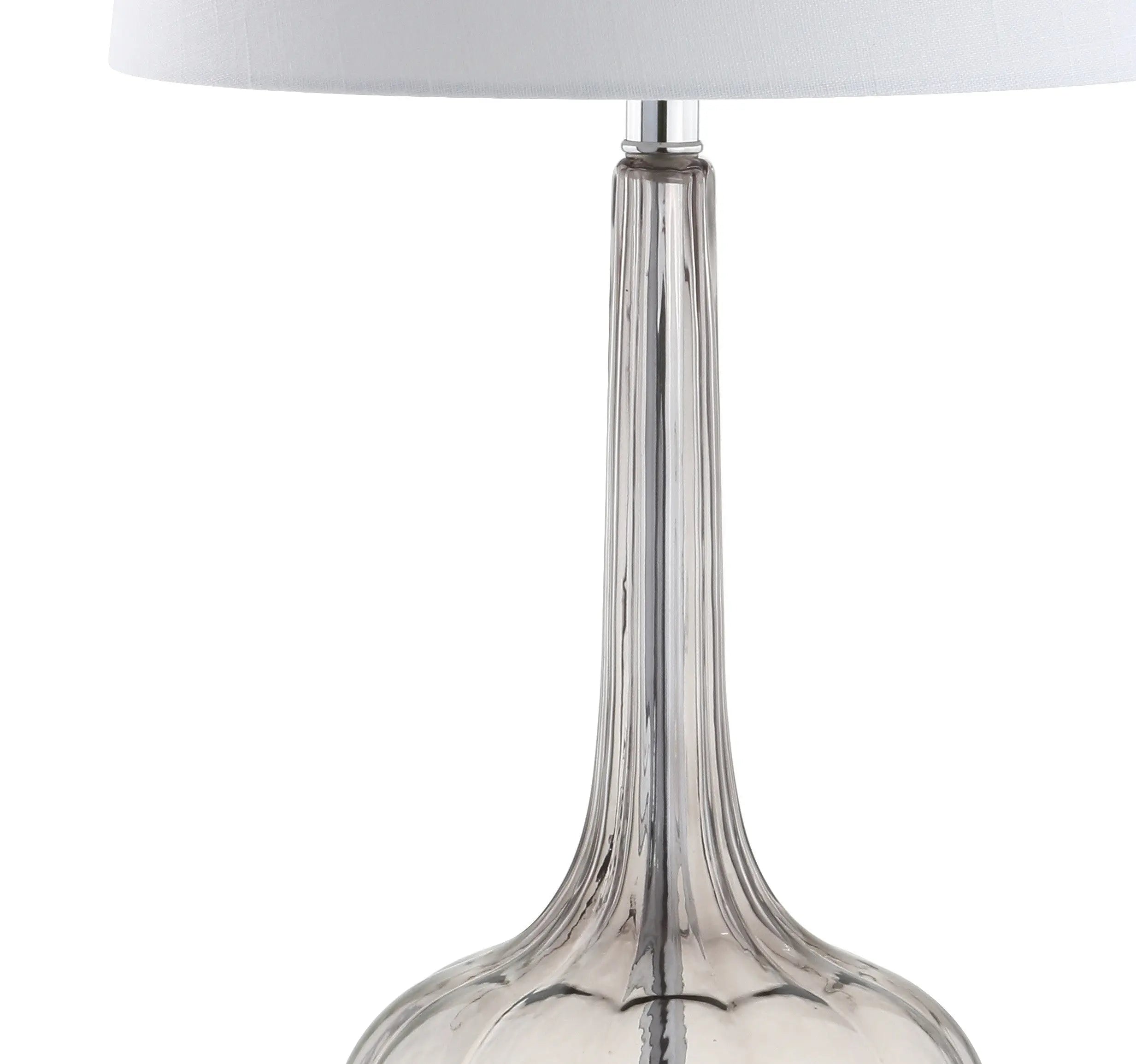Set of Two 29" Clear Novelty Table Lamps With Drum Shades Homeroots Lighting