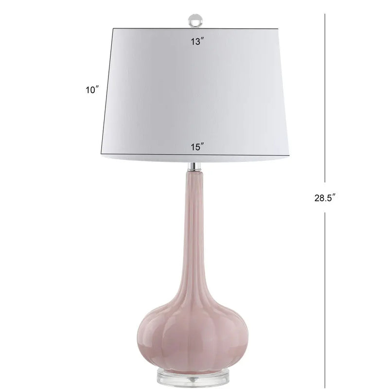 Set of Two 29" Clear Novelty Table Lamps With Drum Shades Homeroots Lighting