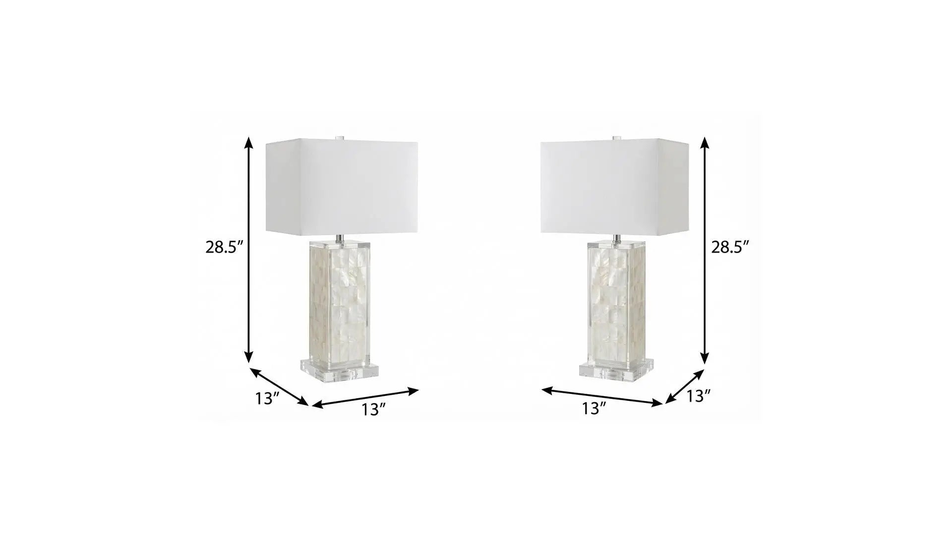 Set of Two 29" Clear Novelty Table Lamps With Shades Homeroots Lighting