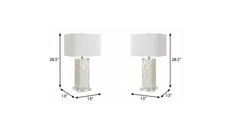 Set of Two 29" Clear Novelty Table Lamps With Shades Homeroots Lighting