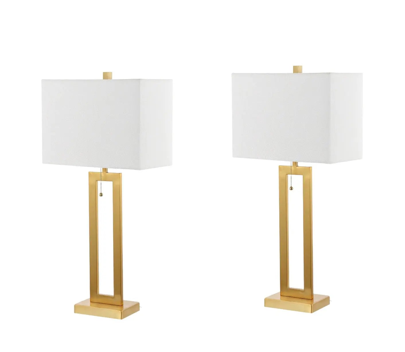 Set of Two 29" Gold Table Lamps With Shades Homeroots Lighting