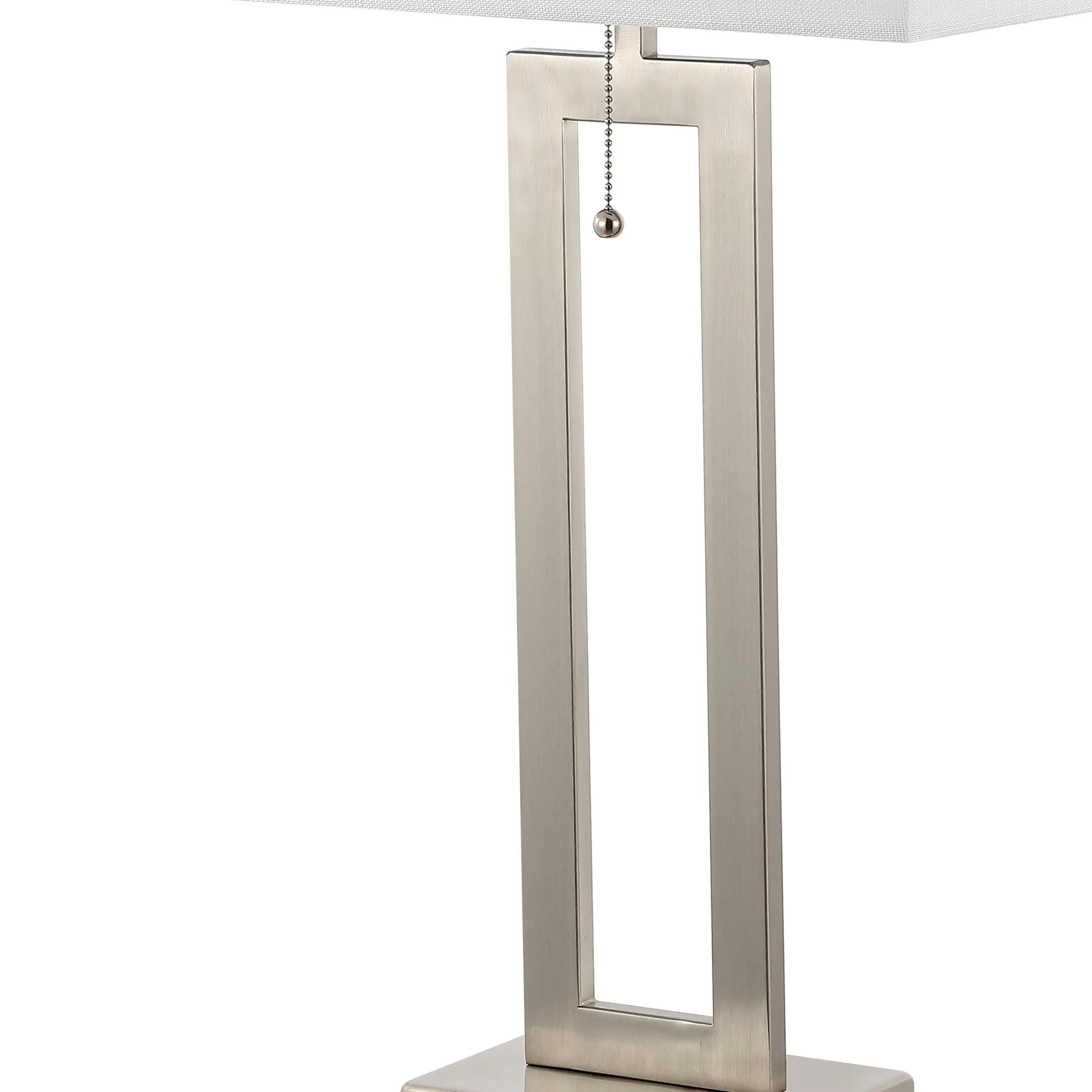Set of Two 29" Nickel Table Lamps With Shades Homeroots Lighting